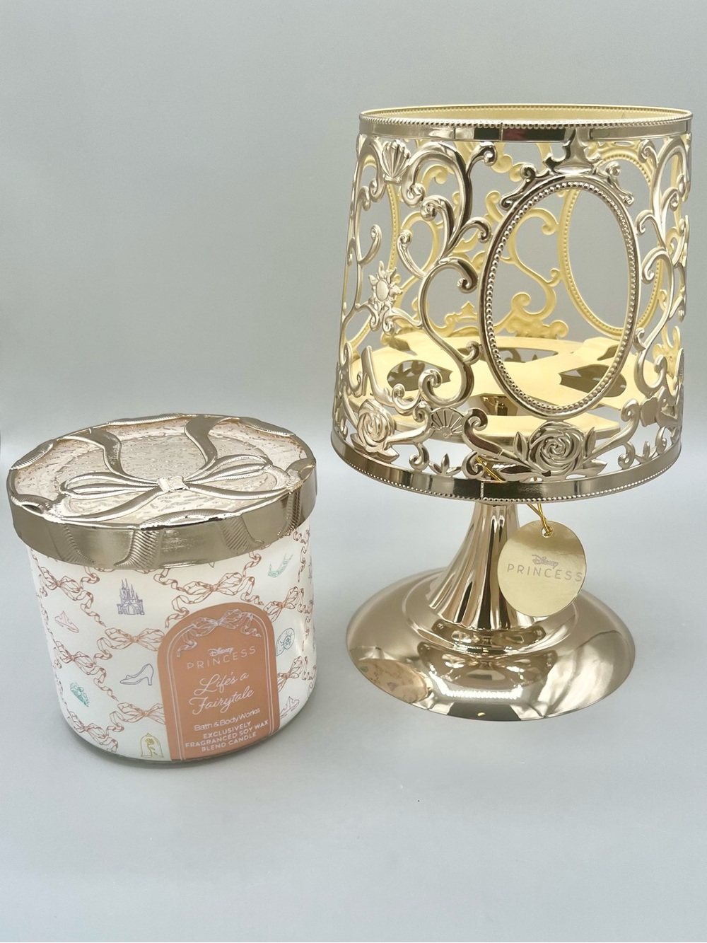 B&BW Disney PRINCESS Royal Lamp 3-Wick Candle Holder + FAIRYTALE 3 Wick Candle✨